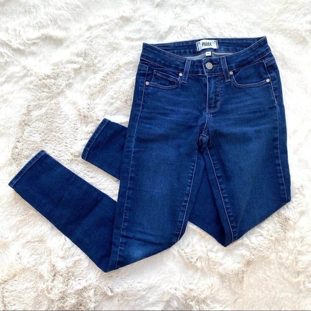 PAIGE Verdugo Ankle Skinny Jeans Dark Wash Designer Denim 24